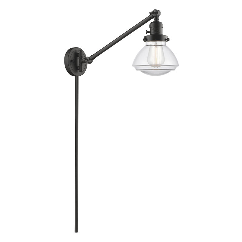 Chesterville Plug-in Swing Arm Sconce, Incandescent, Clear, Oil Rubbed Bronze