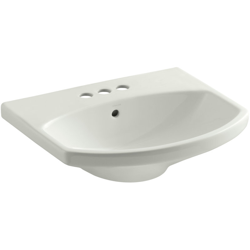 Cimarron Vitreous China 23" Pedestal Bathroom Sink with Overflow, Dune, Single Hole