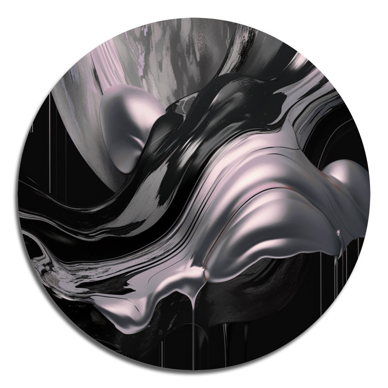 Captivating Marble Ii - Décoration murale abstraite sur métal, L 23 po x H 23 po, Silver