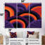 Abstrait vagues rétro mauve orange - ensemble d'art mural abstrait-1249749935-1249749929