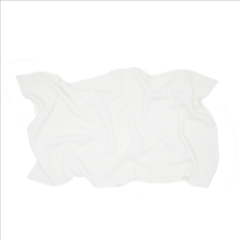 Débarbouillette simple en coton, Blanc, Serviette de bain - 1 paquet