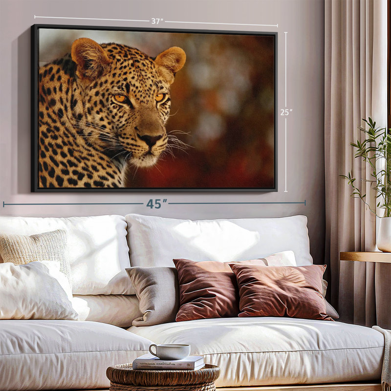 " Intimidating Leopard Canvas Print ", 25" H x 37" W