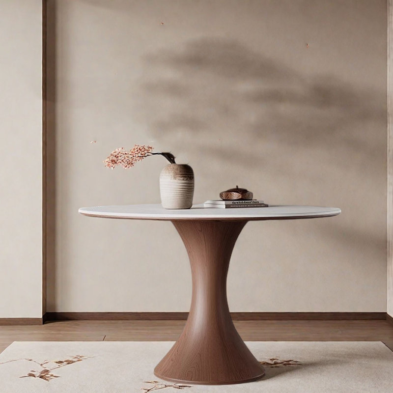 Modern Minimalist Round Dining Table, 29.5"H x 47.2"L x 47.2"W