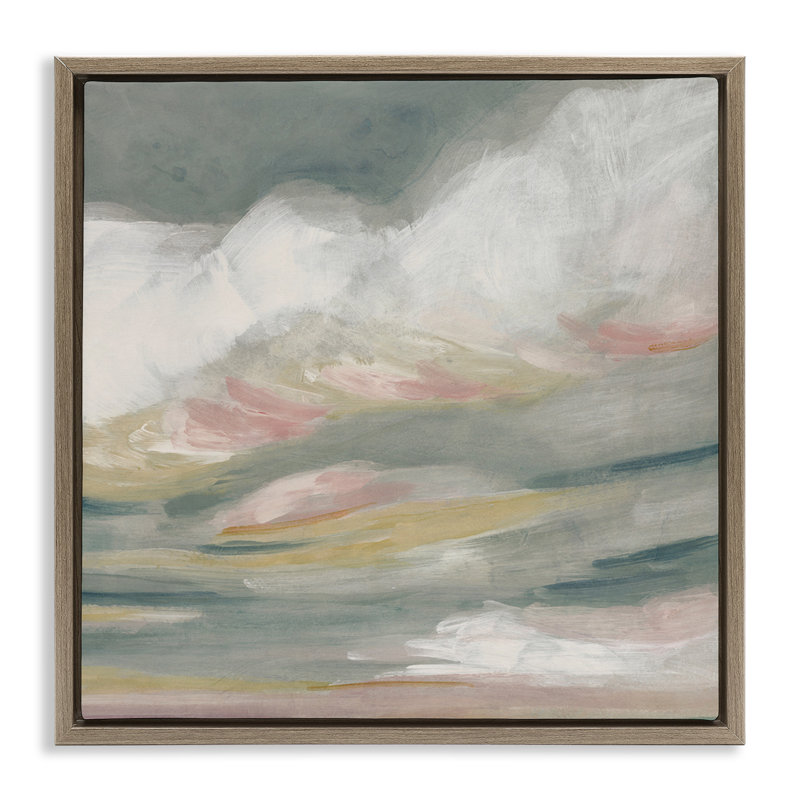 «Storm Clouds Abstraction Floater», art mural sur toile par June Erica Vess, Cadre flottant orme Montalcino
