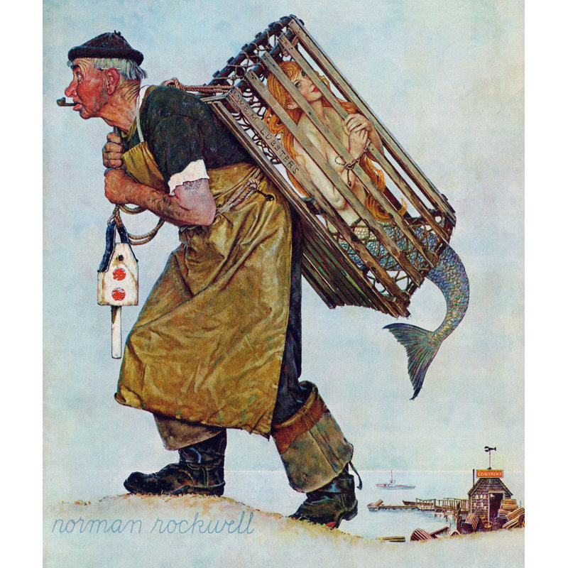 Norman Rockwell - Wrapped Canvas Painting, 74cm H x 61cm W