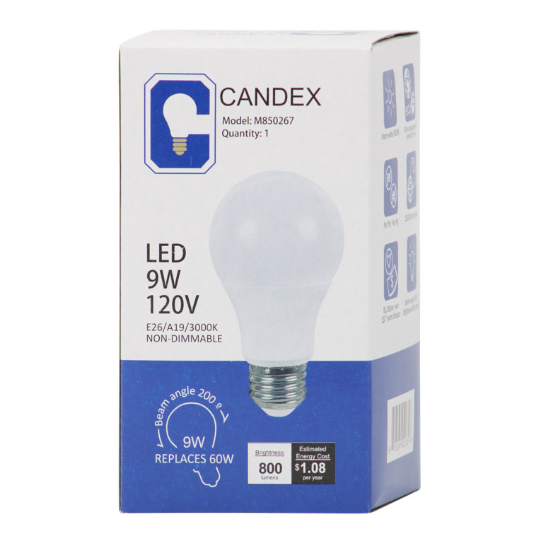 Candex Lighting 1 Watt (10 Watt Equivalent), C7 LED, Non-Dimmable