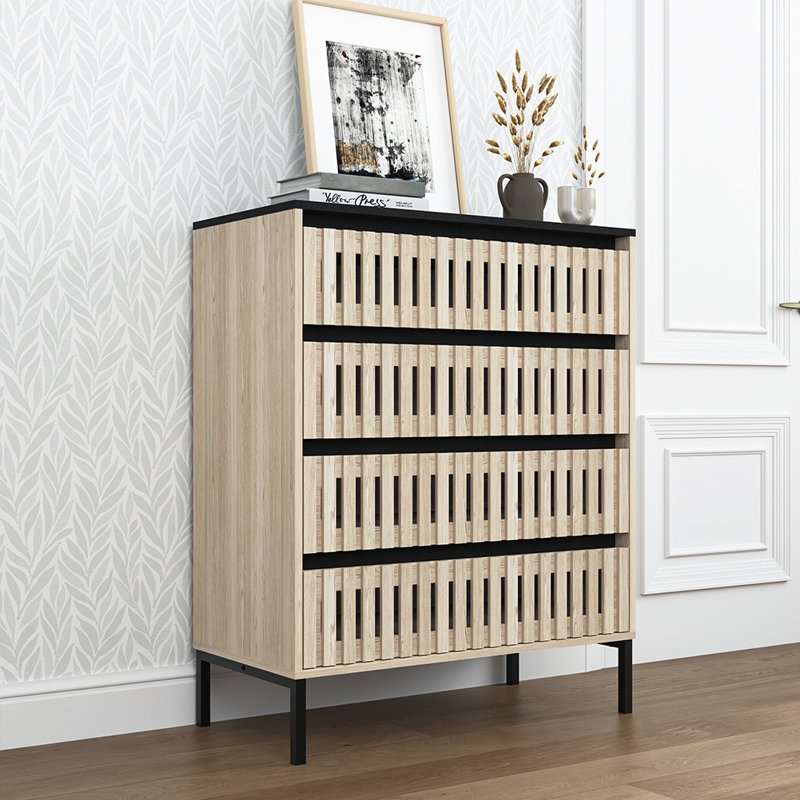 Commode verticale à 4 tiroirs Grille Style