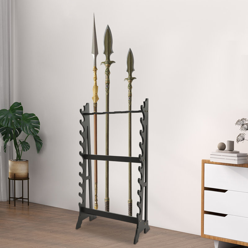 10 Tier 5 Hole Sword Rack, Black