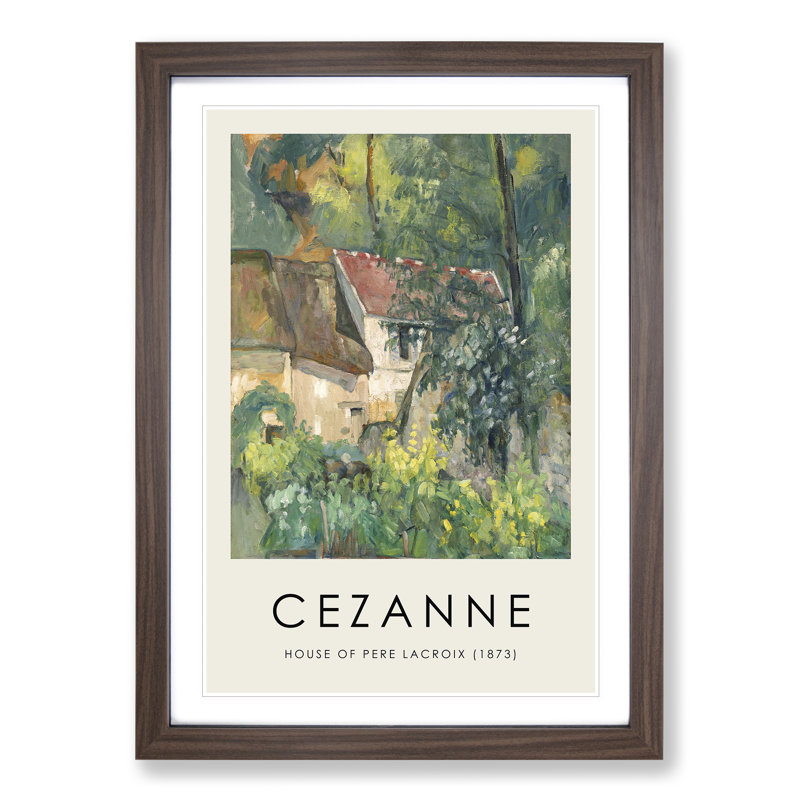 House of Pere Lacroix by Paul Cezanne - Picture Frame Painting, Walnut Framed, 48cm H x 36cm W x 2cm D