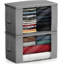 Organisateurs de sacs de rangement pliables Sorbus, grande fenêtre transparente et poignées de transport, parfaits pour les vêtements, les couvertures, les placards, les chambres à coucher et plus encore (paquet de 2, gris)-119969575