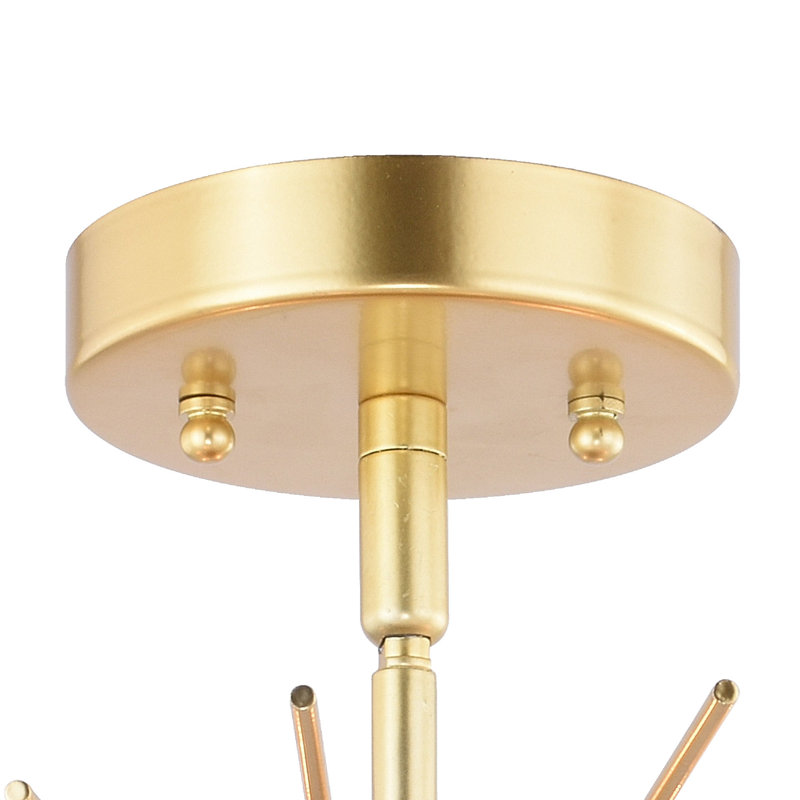 Karissa Semi Flush Mount, 9.5" H x 24" W x 24" D, Gold