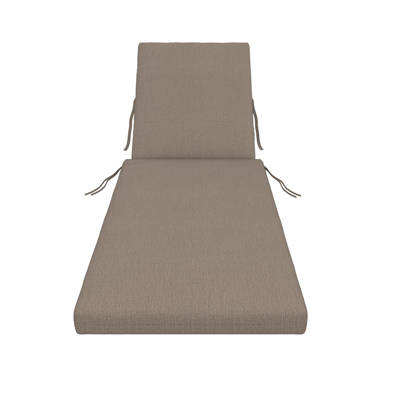 Amala Sunbrella® Outdoor Chaise Lounge Cushion, 22" x 24"/24.5" x 52.5", Cast Shale Sunbrella® Plainweave