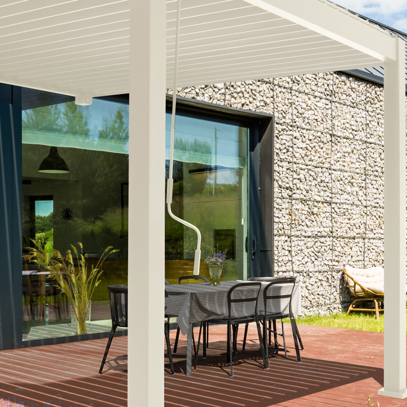 Aluminum Pergola, White, 250cm H x 400cm W x 300cm D