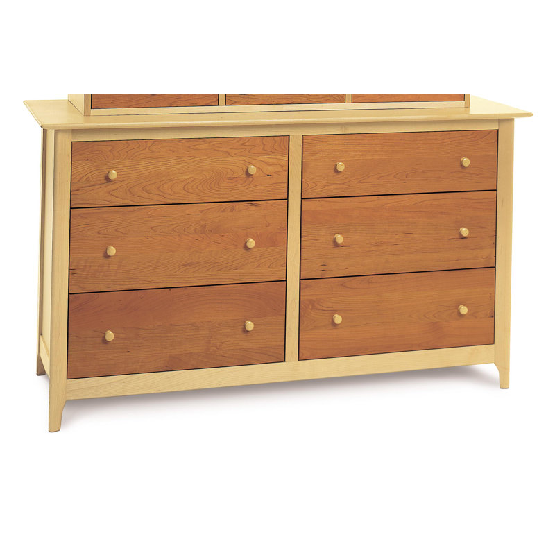 Sarah 6 - Drawer Dresser, Maple and Cherry, Conventional