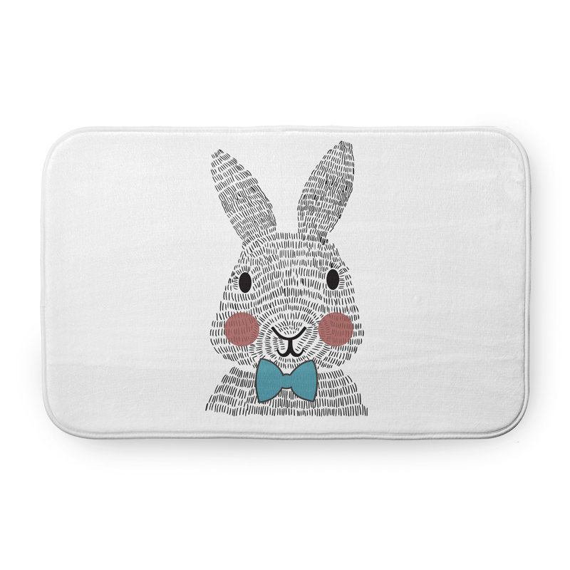 Tapis de bain Brahma, L 21 po x L 34 po, Sarcelle / Noir