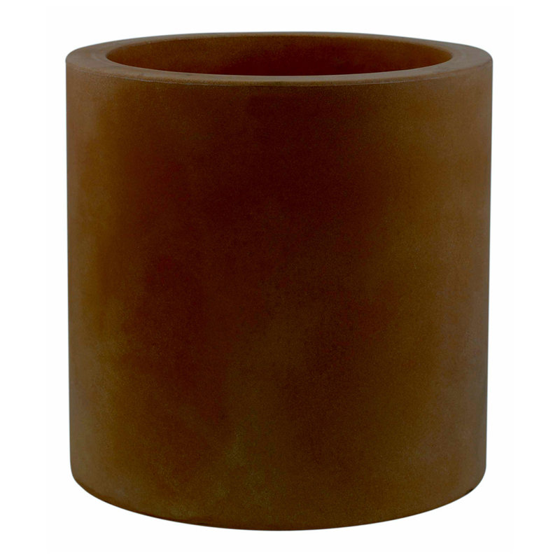 Pot à fleurs en résine Cilindro, H 15,75 po x l 15,75 po x P 15,75 po, Bronze