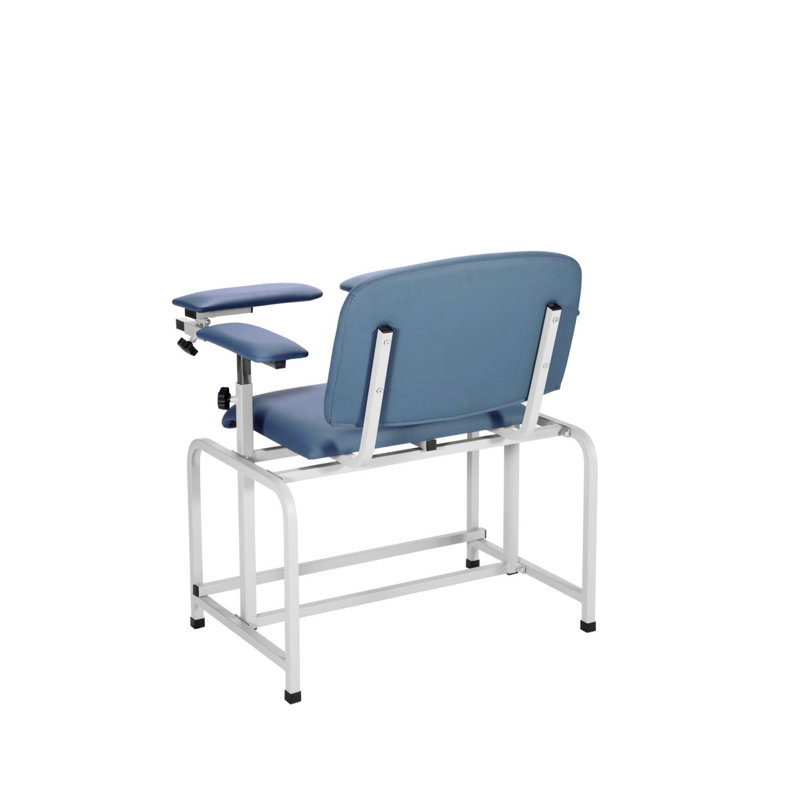 500 lb Fauteuil de dessin de sang de phlébotomie rembourré antimicrobien à bras réglables extra large, Bleu