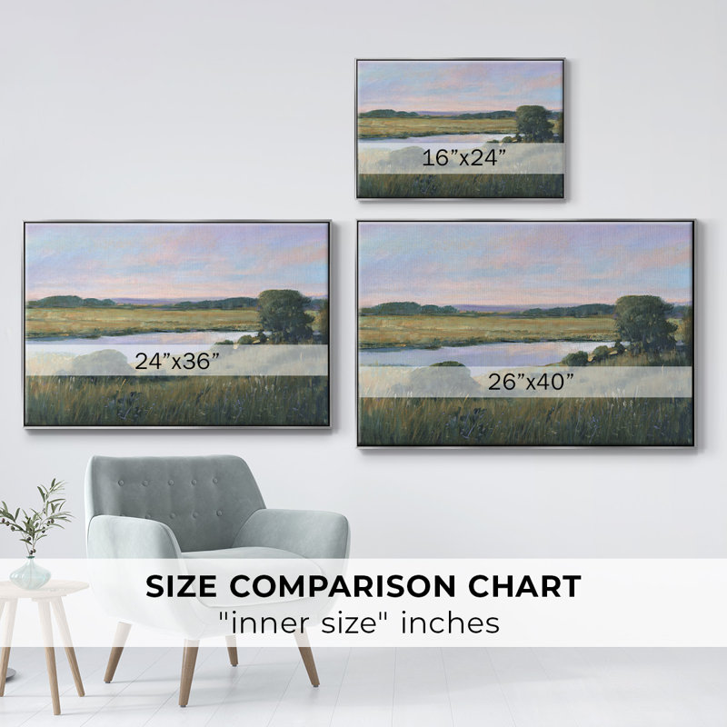 «Spring Marsh II», reproduction sur toile flottante, H 17 po x l 25 po x P 2 po, Argenté