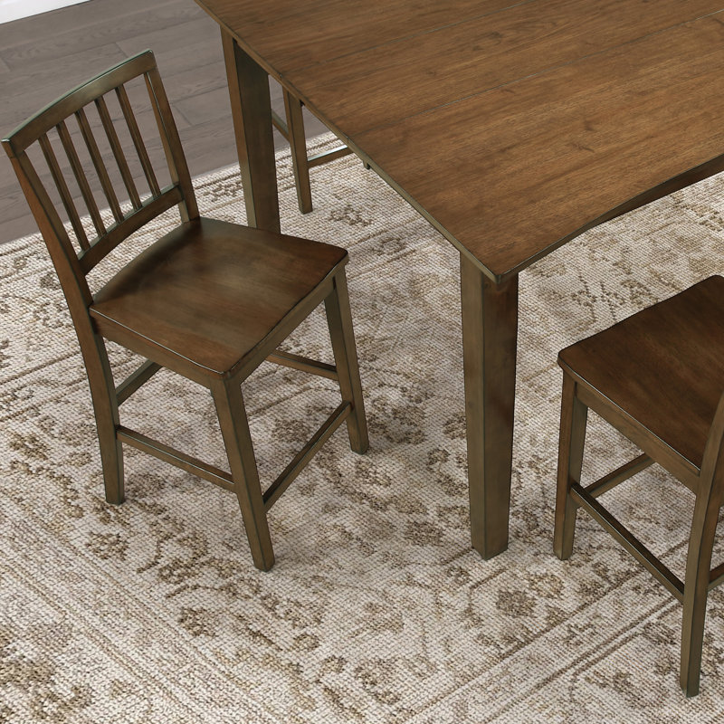 Joplin Extendable Table Wood Dining Set, 7 Pieces: Table, 6 Chairs