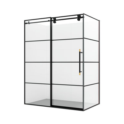 Cabine de douche rectangulaire noire matte L 60 po x H 78 po Losar