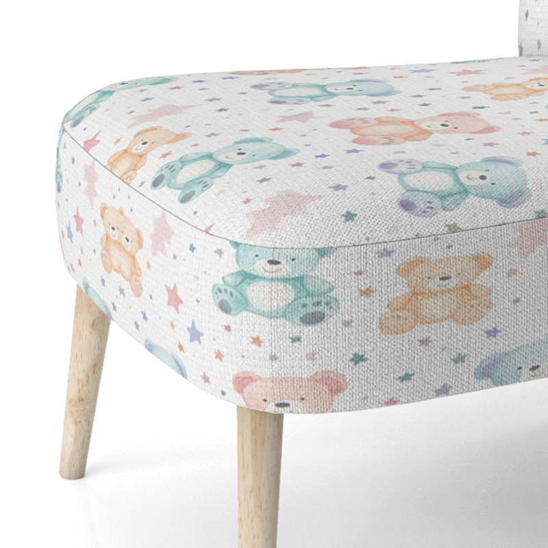 Chaise rembourrée Kids Teddy Bears - Chaise d'appoint verte Starry Bears, Chaise d'appoint sans accoudoirs