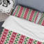 Motif à rayures vertes et rouges - Ensemble de housse de couette abstrait - Microfibre de polyester-1678548403