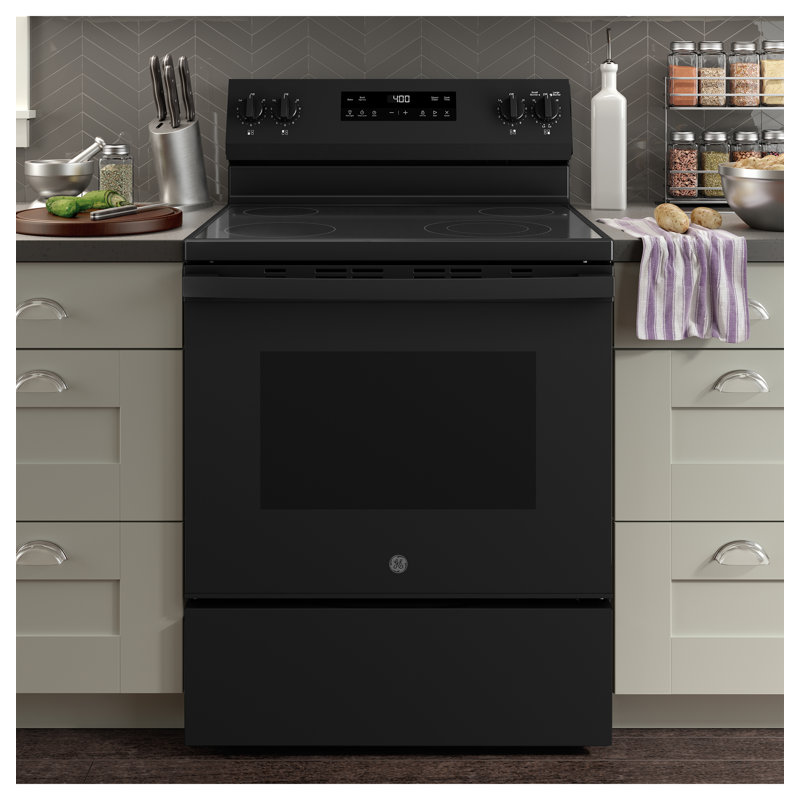 GE 30" Free-Standing Electric Range, Black