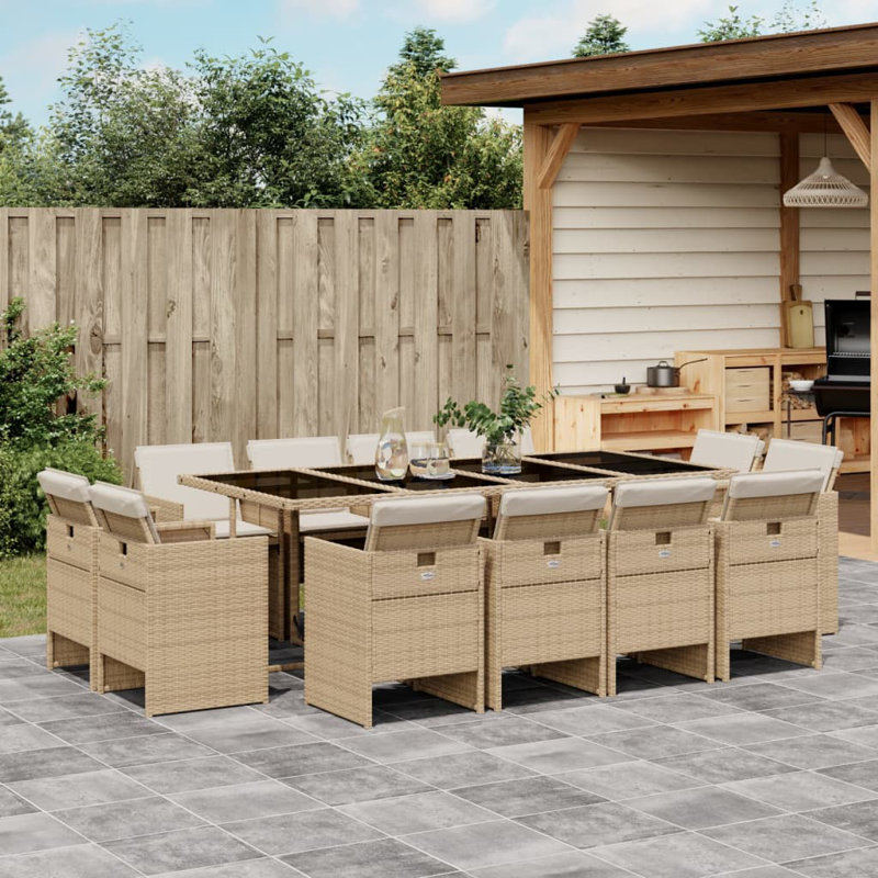  Ensemble de 12 chaises de patio, Blanc, crème, Beige
