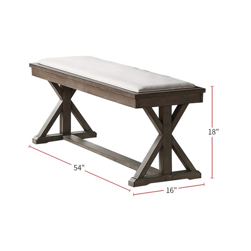 Banc en placage de bois de frêne gris massif avec cadre moderne et doux