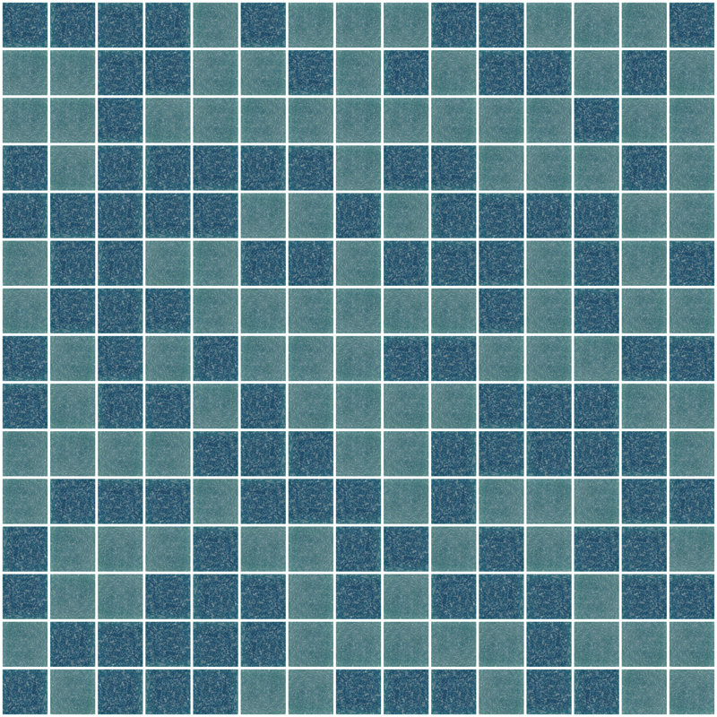0.75" x 0.75" Glass Grid Mosaic Tile, Blue Blend