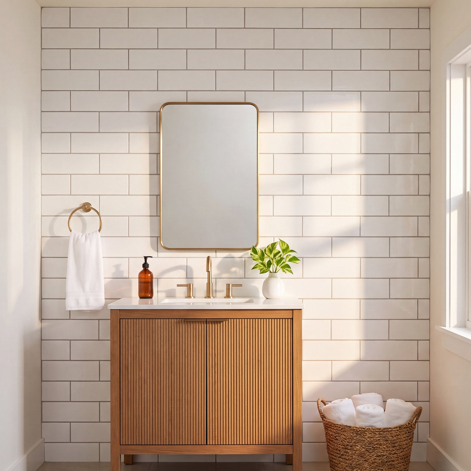 Grace 4" x 12" Ceramic Subway Tile, Bianco