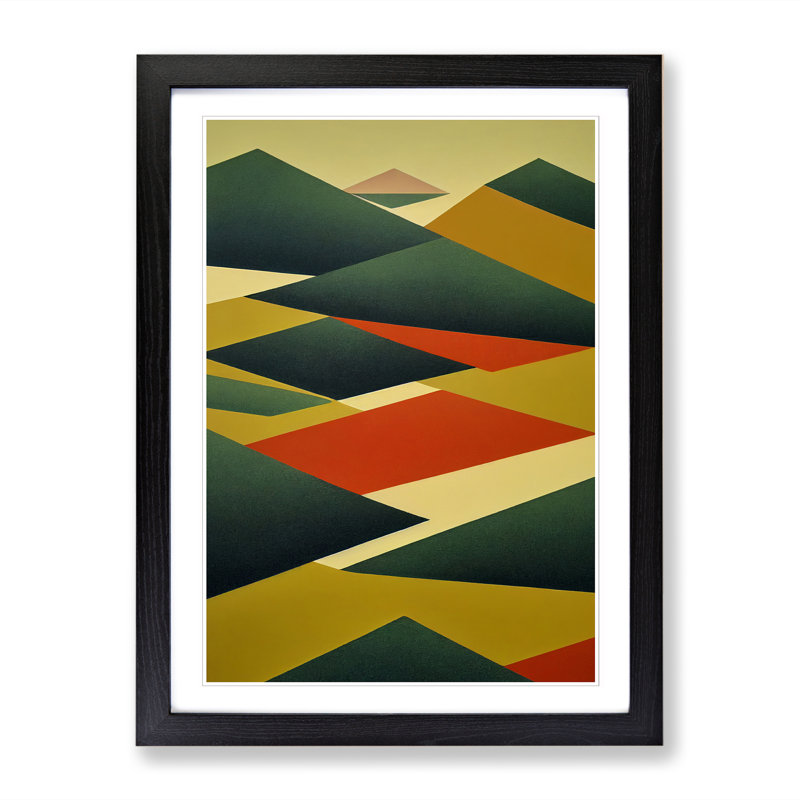 FRM-V0523-1004X Forest Mid Century Style Vol.1 1 Piece Single Picture Frame Wall Art, 46cm H x 34cm W x 2cm D, Oak Framed