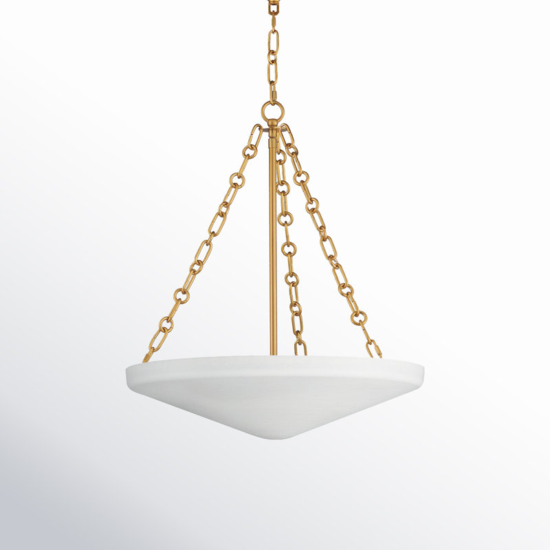 Laroche - Light Natural Aged Brass Single Pendant, 22.5" H x 19.78" W x 19.75" D