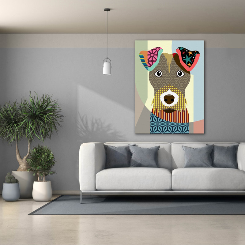 «Wire Fox Terrier» par Lanre Adefioyue, H 54 po x l 40 po x P 1,5 po