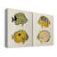 Jaune et gris poisson III - Toile tendue avec châssis de qualité supérieure - Prêt à être accroché