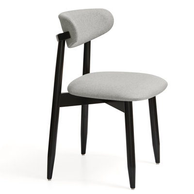 Chaises de cuisine/salle à manger Arriah 27 po modernes, rembourrées, en bois massif, noires (ensemble de 6)