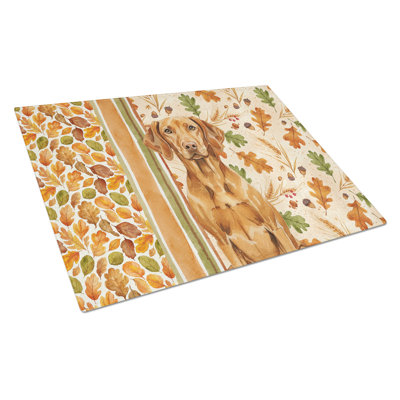 Vizsla Heirloom Fall Glass Cutting Board