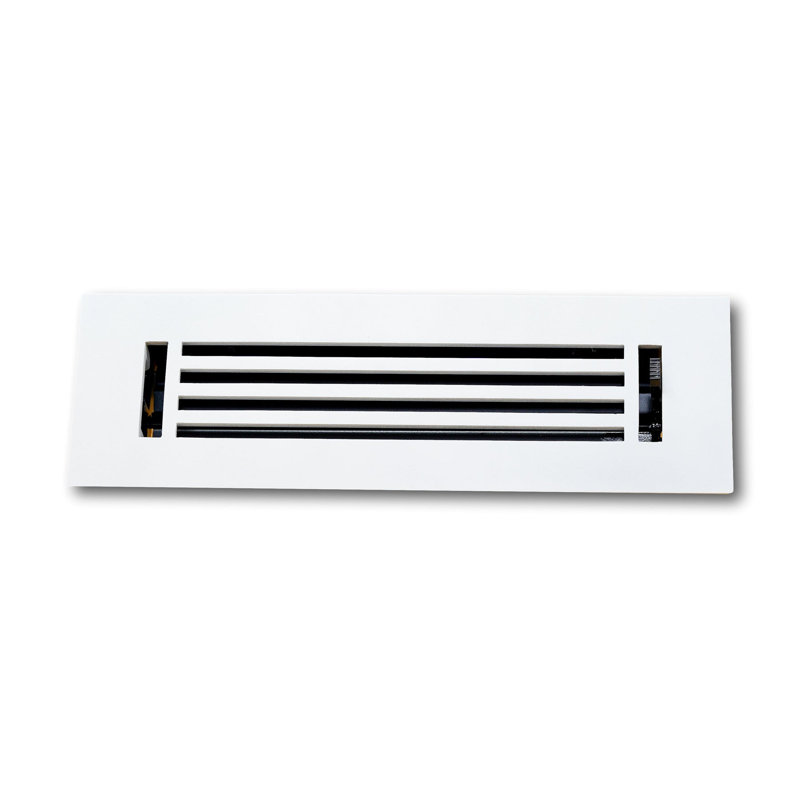 Registre linéaire de fixation au sol / mural en métal, Blanc, L 12 po x l 2 po x H 2,75 po