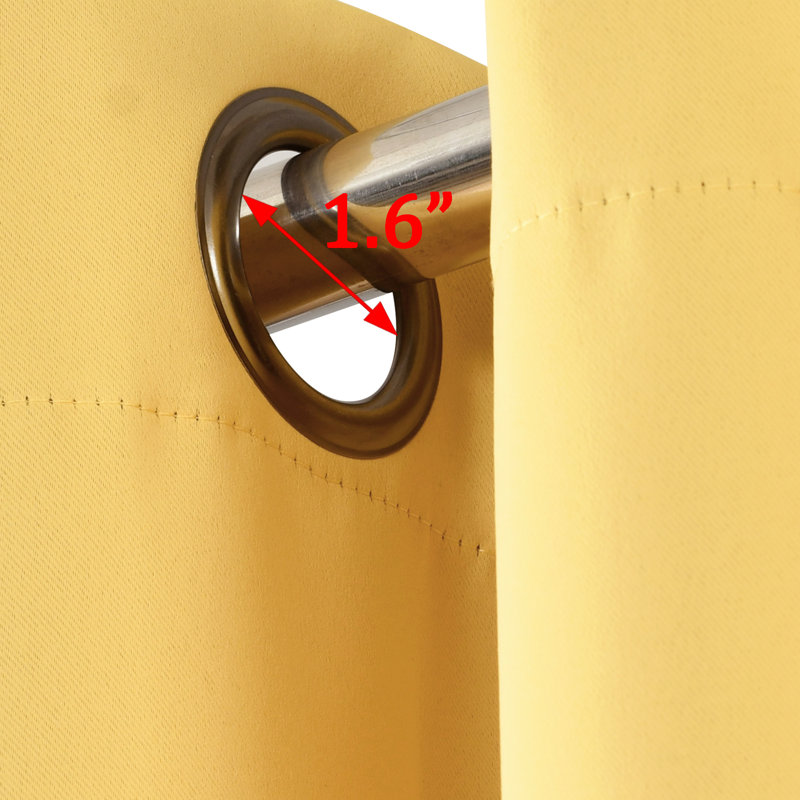 Insulated Blackout Curtain Pair, 52"W x 63"L, Yellow
