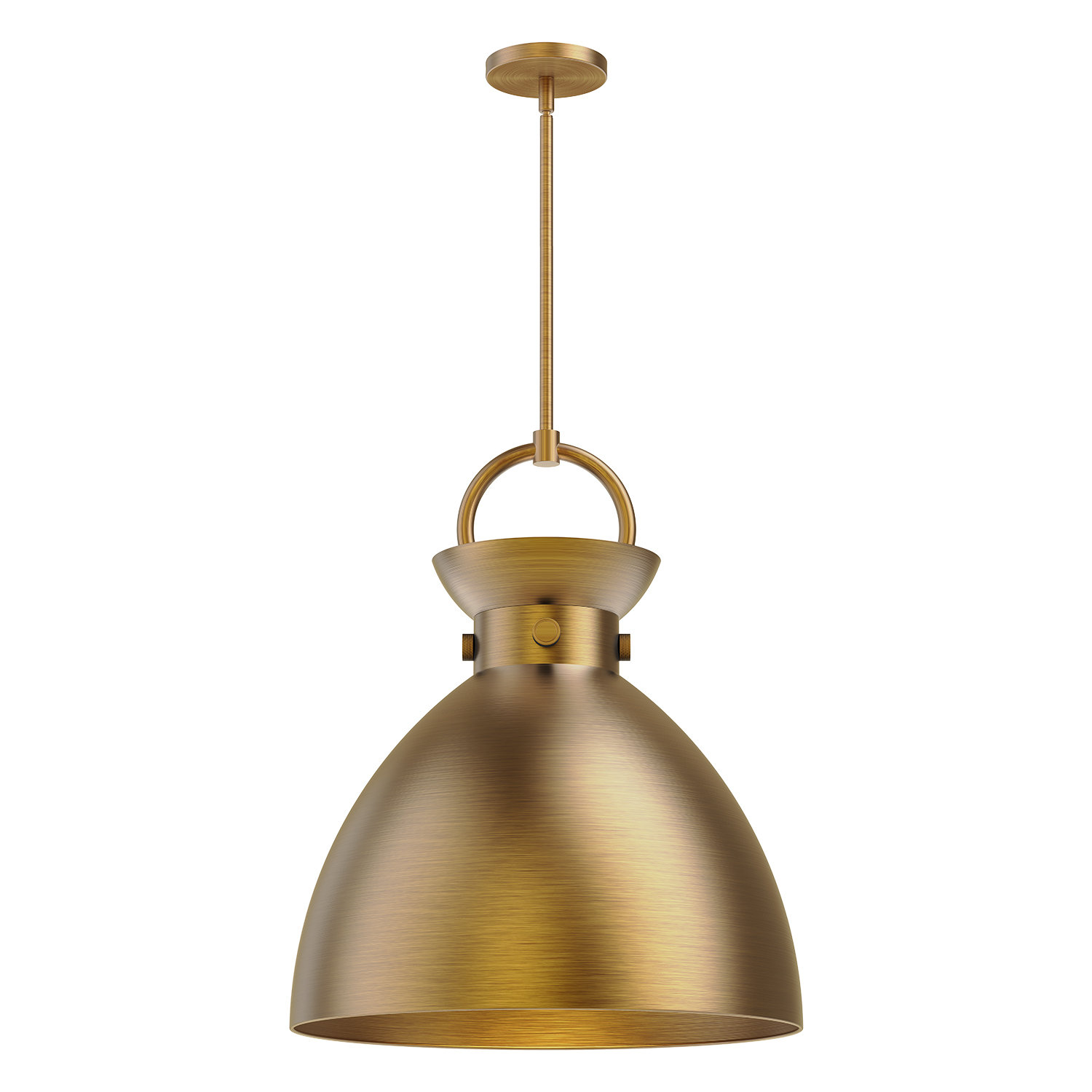 Tinka Single Light Metal Steel Pendant, Aged Gold, Aged Gold, 21.75" H x 18" W x 18" D