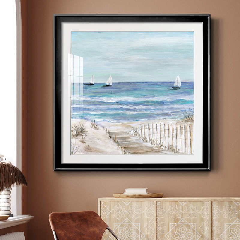 Gulf Shores III - peinture encadrée, Cadre noir, H 30,5 po x l 30,5 po x P 1,5 po