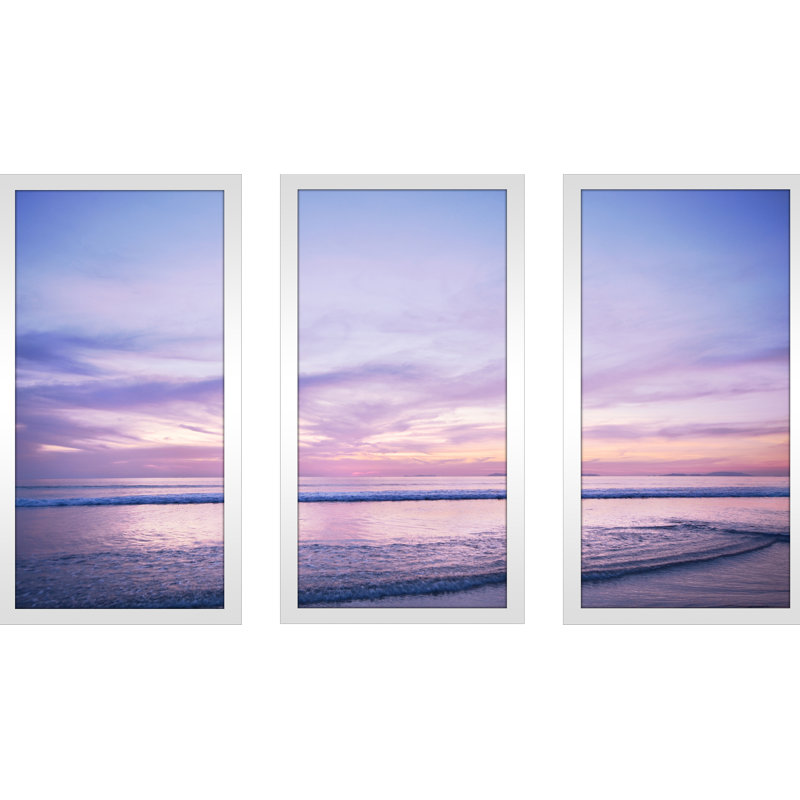 " Purple Waters " 3 - Pieces, 33.5" H x 52.5" W x 1" D