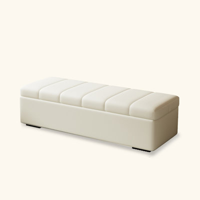 Bright-Toned Rectangular Storage Ottoman