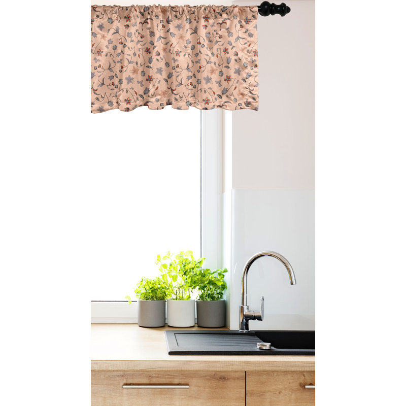 Ambesonne Ambesonne Peach Colors Valance Pack of 2 Abstract Autumn Botany Peach Multicolor