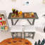 Ensemble de table et de chaises de style campagnard 3 pièces de 47,20 pouces avec port USB et tabourets rembourrés-635626624