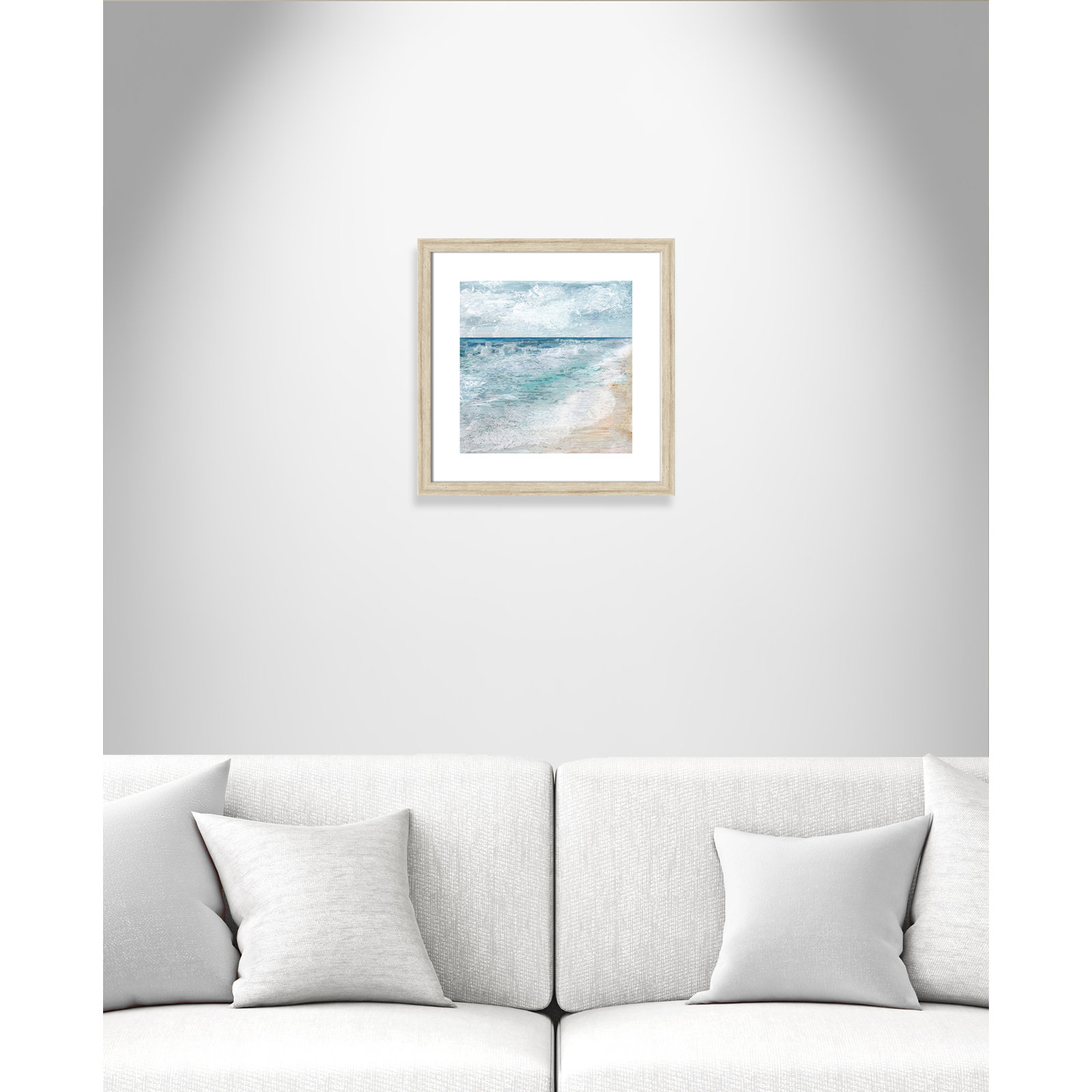 Shore Walk - Picture Frame Painting, Beige, 17.5" H x 17.5" W x 1.25" D