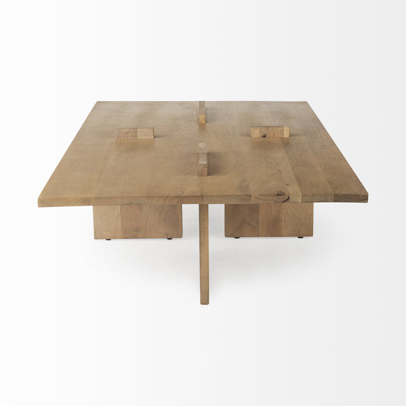 Table basse rectangulaire Cool Grey Brown, Brun naturel clair