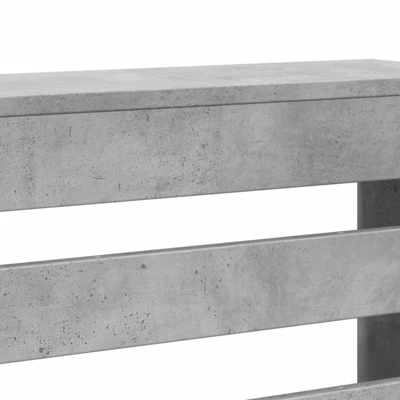 Couvercle de radiateur en bois d'ingénierie Vidaxl, Gris béton, Lattes horizontales, H 31 po x l 32 po x P 8 po 