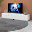 Meuble télé moderne avec design arqué, table basse à double usage avec 4 tiroirs-1668406063