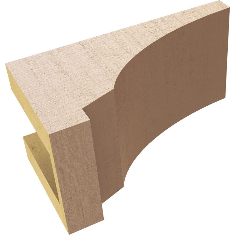 Primed Tan Faux Cedar Woodgrain Corbel, 4" x 4" x 8"